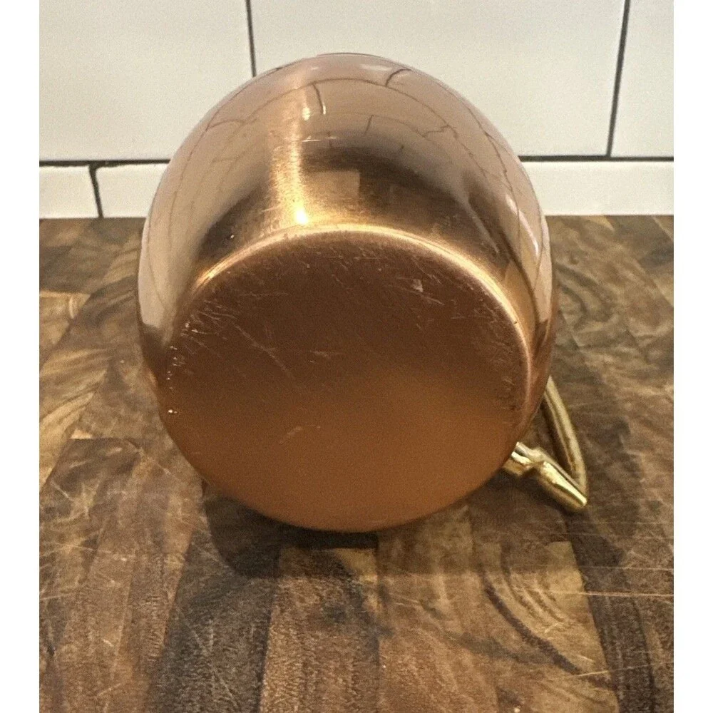 Vintage-Style Smooth Copper Moscow Mule Mugs with Gold Handles Set of 4 EUC